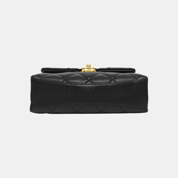 Quilted Lambskin Shoulder Bag Mini Black