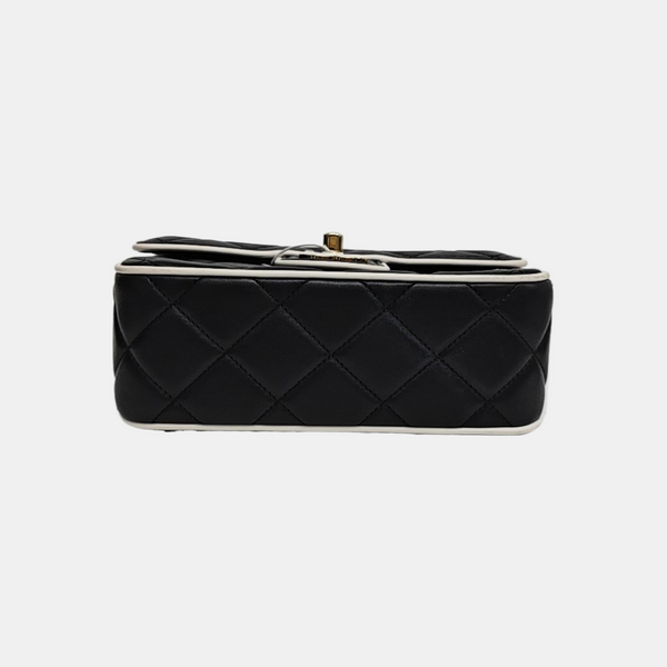 Quilted Lambskin Crossbody Bag Mini Black