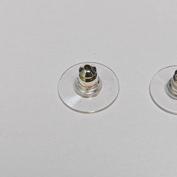 Pendientes de botón plateados metálicos