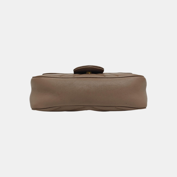 GG Marmont Mini Quilted Calfskin Beige