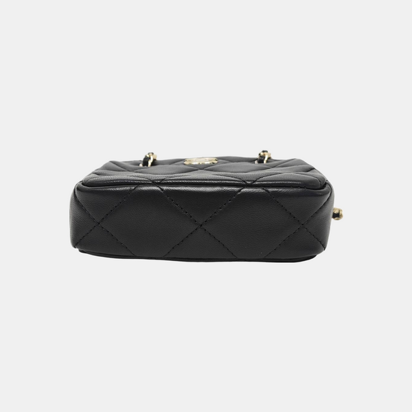 Quilted Lambskin Shoulder Bag Mini Black