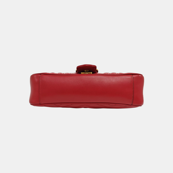 GG Marmont Medium Quilted Calfskin Red