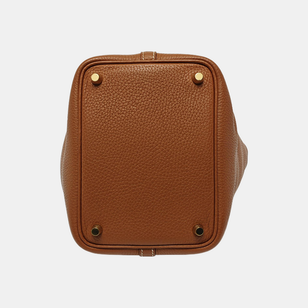 Authenticated pre-owned Picotin Lock 18 Clemence Brown - Bucket Bag at Looply