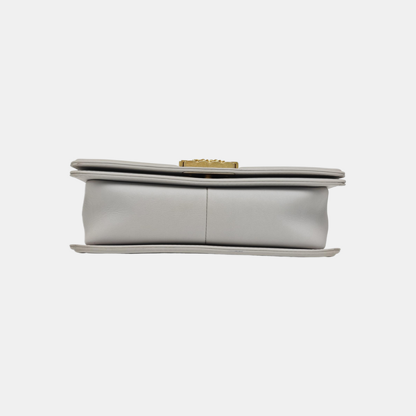 BOY CHANEL Medium Quilted Calfskin Gray