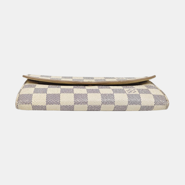 PORTE MONNAIE Damier Azur Coated Canvas White Wallet