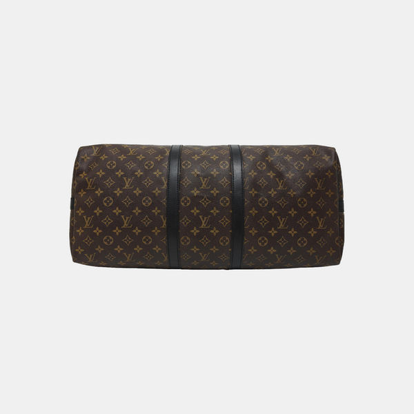 KEEPALL 55 Monogram Coated Canvas Brown