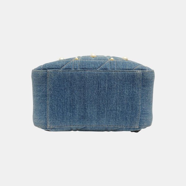 GG Marmont Small Quilted Denim Blue