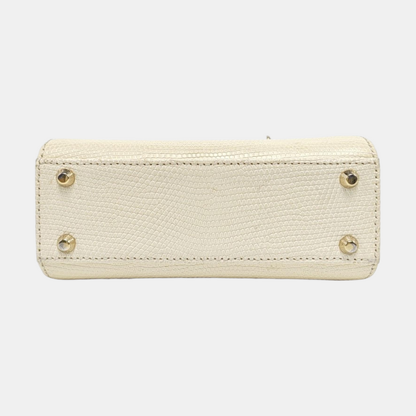 Lady Dior Mini Lizard Yellow