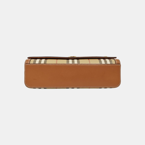 Coated Canvas Shoulder Bag Beige