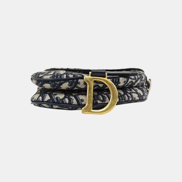 Saddle Mini Oblique Canvas Blue