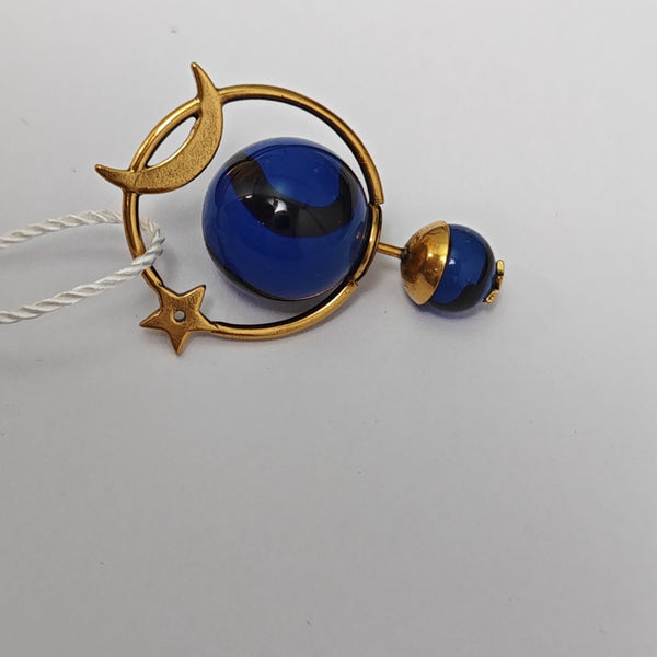 Metal Blue Stud Earrings