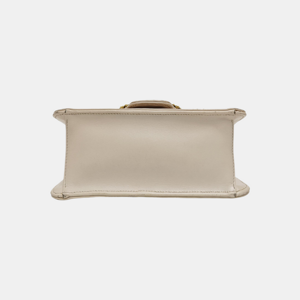 Gancini Quilted Calfskin White