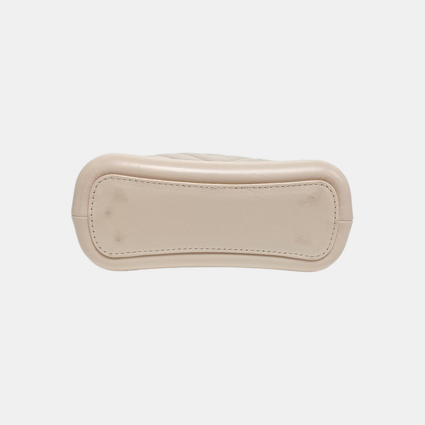 GABRIELLE Small Chevron Calfskin Beige