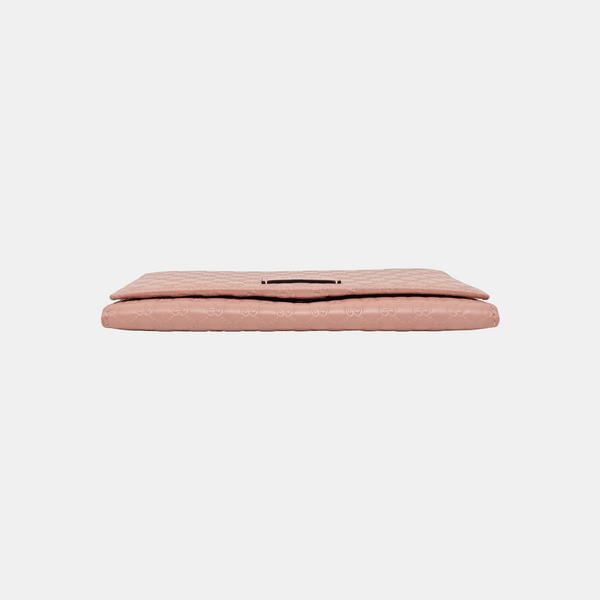 Microguccissima Monogram Calfskin Pink Wallet