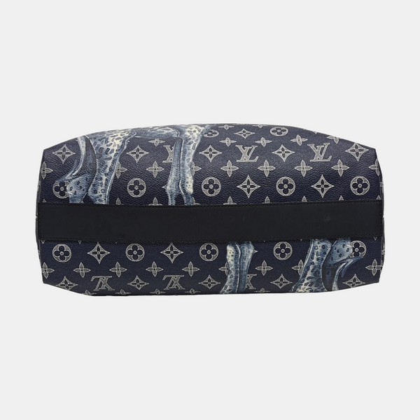 Monogram Coated Canvas Tote Bag Blue