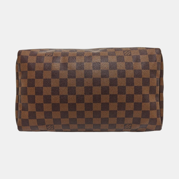 Authenticated pre-owned SPEEDY 30 Damier Ebene Coated Canvas Brown - Top Handle Bag at Looply