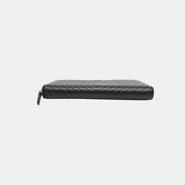 Chevron Calfskin Wallet Black