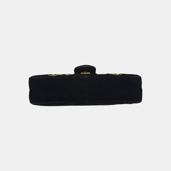 GG Marmont Large Quilted Velvet Black