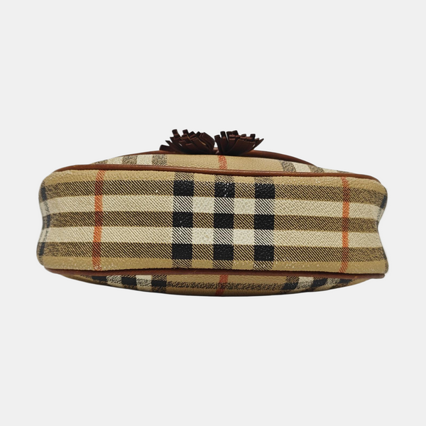 Coated Canvas Shoulder Bag Beige