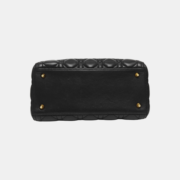 Lady Dior Medium Cannage Lambskin Black