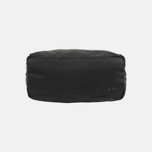 Quilted Nylon Shoulder Bag Black