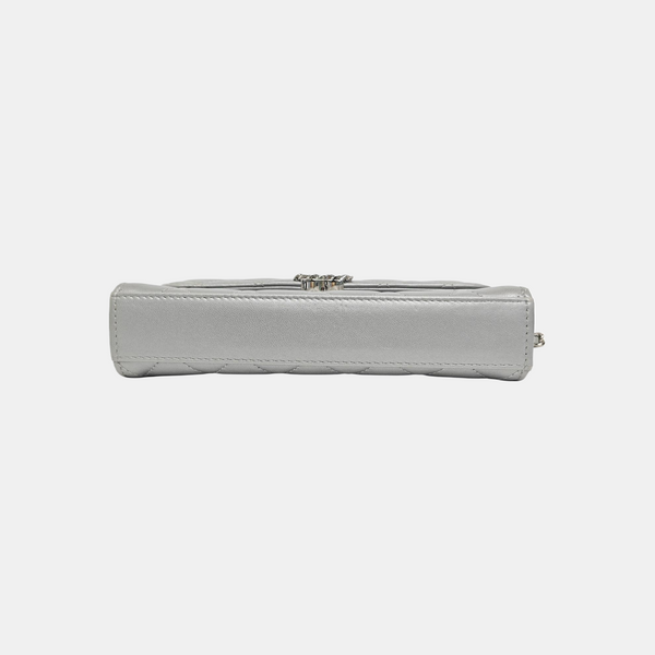 Quilted Lambskin Shoulder Bag Silver