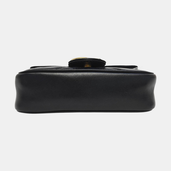GG Marmont Mini Quilted Calfskin Black