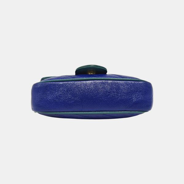 GG Marmont Super Mini Quilted Calfskin Blue