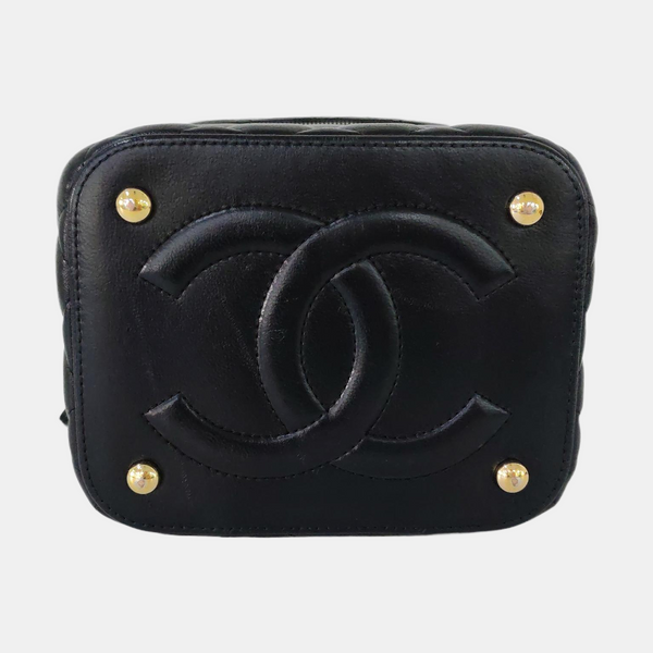 Authenticated pre-owned VANITY CASE Quilted Lambskin Black - Shoulder Bag at Looply