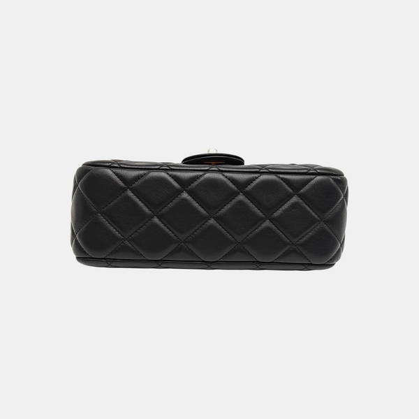 Quilted Calfskin Shoulder Bag Black