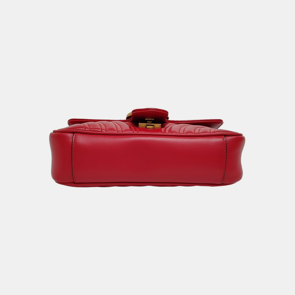 GG Marmont Small Quilted Calfskin Red