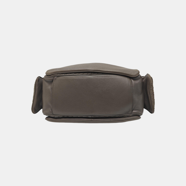 Calfskin Top Handle Bag Brown