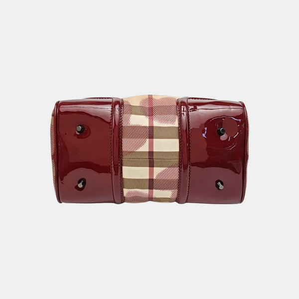 Coated Canvas Top Handle Bag Beige