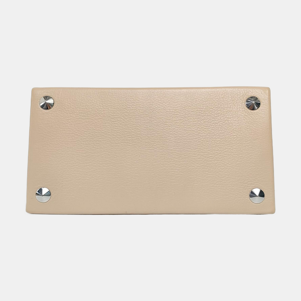 Calfskin Top Handle Bag Beige