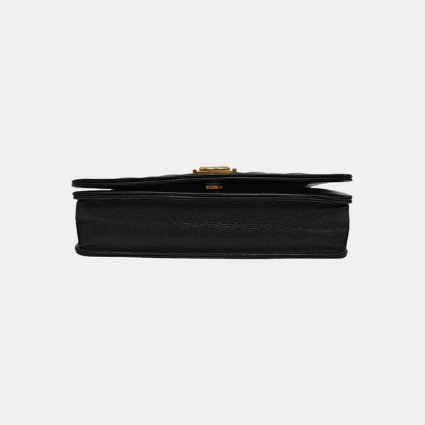 BOY CHANEL Mini Quilted Grained Calfskin Black