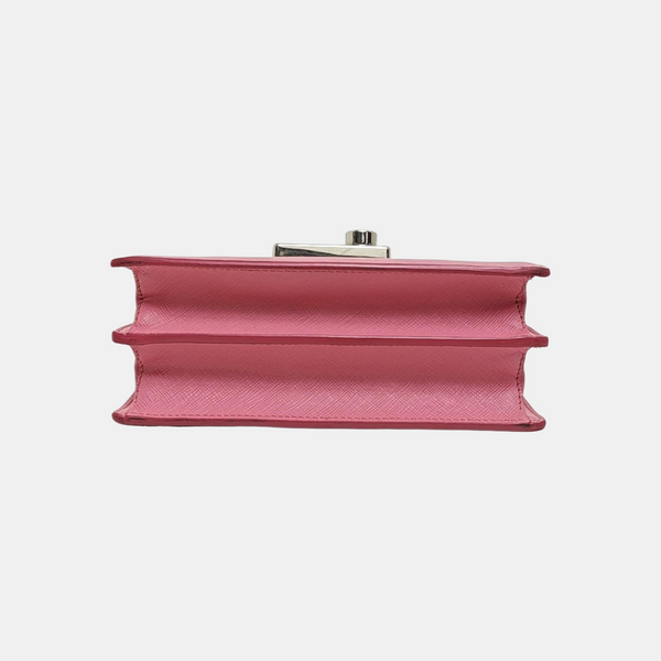 Bolso Sound de piel de becerro Saffiano rosa