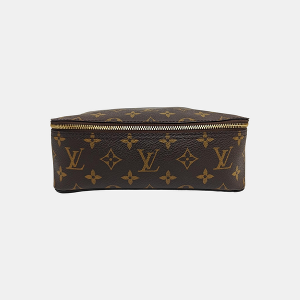 Monogram Coated Canvas Clutch Brown