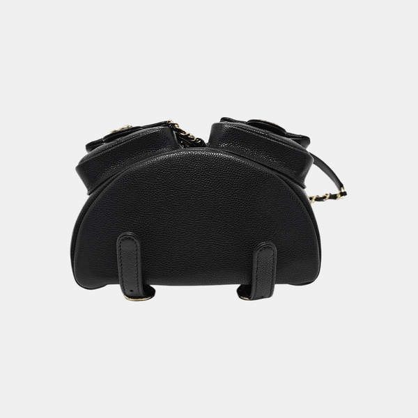 DUMA Small Quilted Grained Calfskin Black