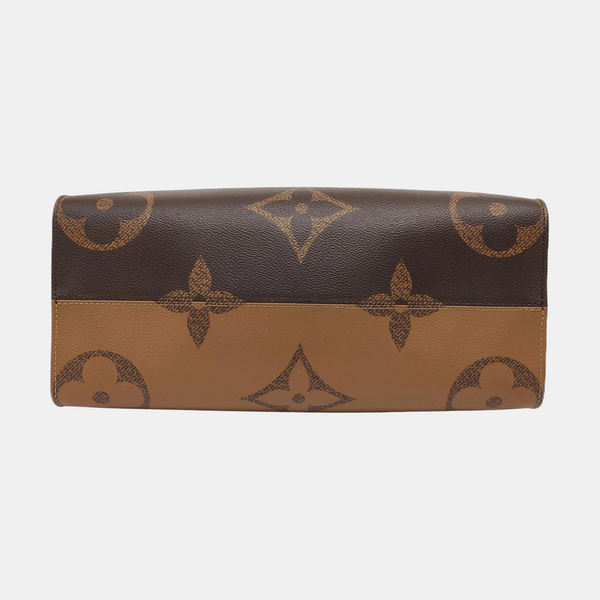 Authenticated pre-owned ONTHEGO MM Monogram Coated Canvas Brown - Tote Bag at Looply