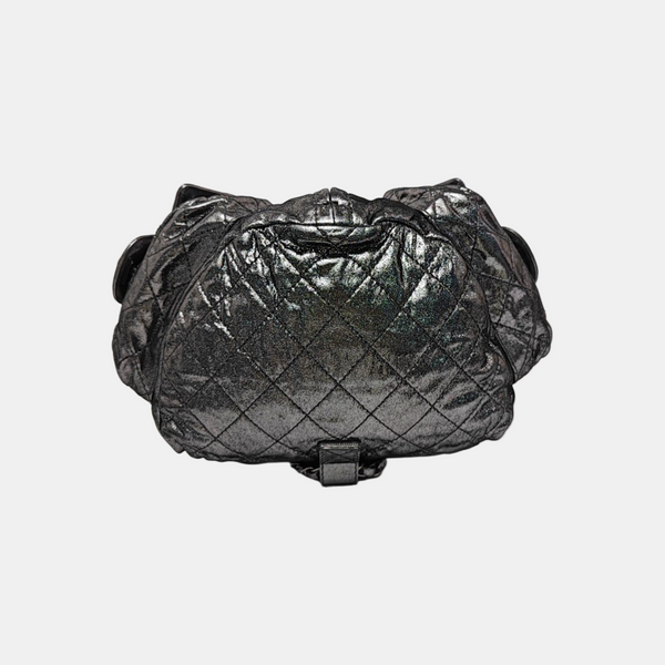 Quilted Calfskin Backpack Gray