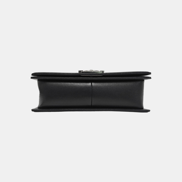 BOY CHANEL Medium Quilted Grained Calfskin Black
