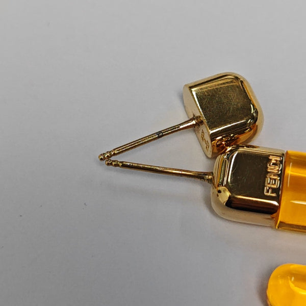 FF Metal Orange Stud Earrings