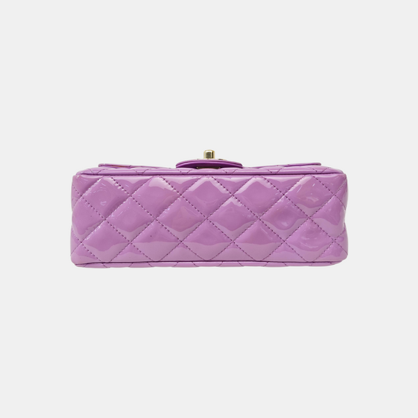 CLASSIC FLAP Mini Quilted Patent Leather Purple