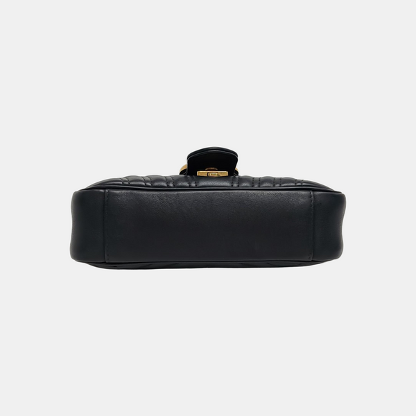 GG Marmont Small Quilted Calfskin Black