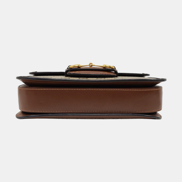 Horsebit 1955 Medium Monogram Coated Canvas Beige