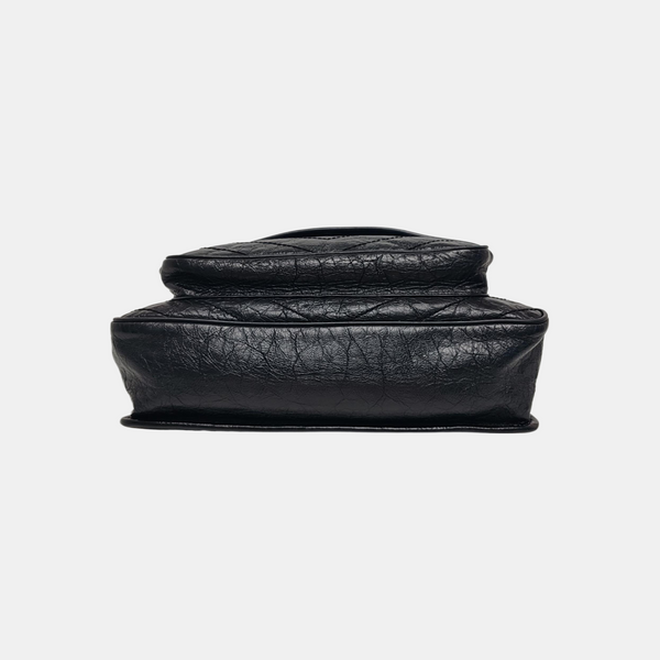 NIKI Large Chevron Calfskin Black