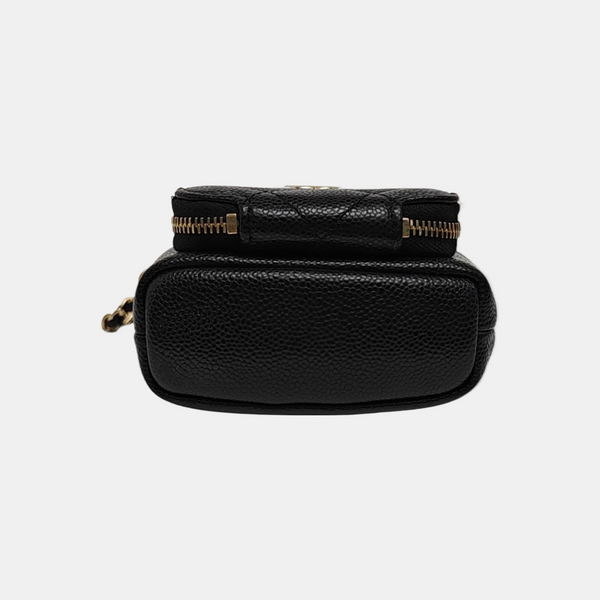 Quilted Grained Calfskin Super Mini Black