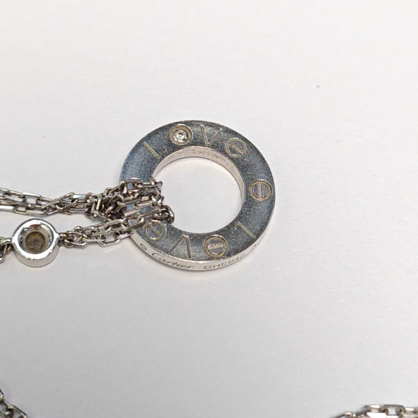 LOVE 18k White Gold Silver Necklace