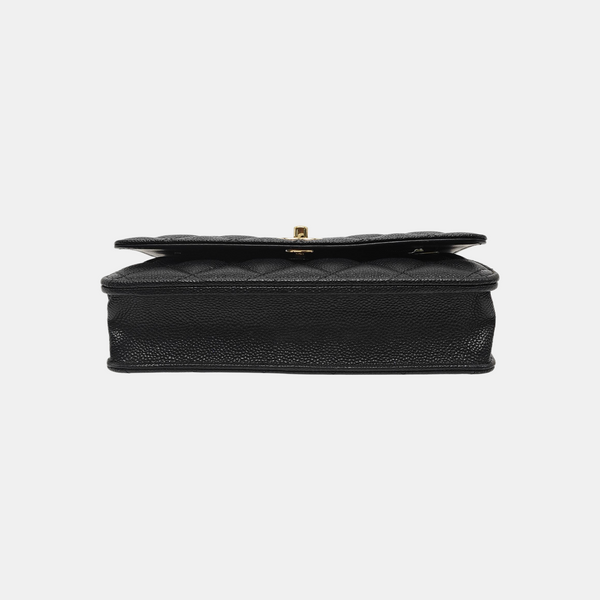 TRENDY CC Quilted Grained Calfskin Black