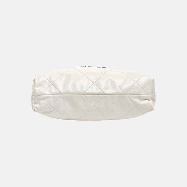 CHANEL 22 Small Quilted Calfskin White